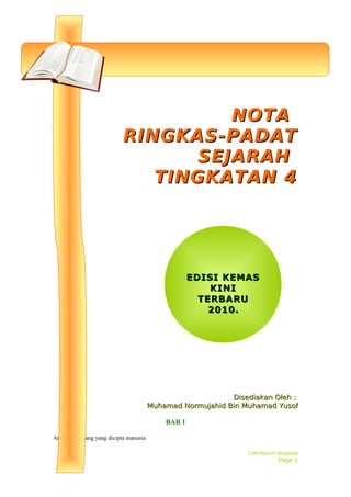 Nota Ringkas Sejarah Tingkatan 4