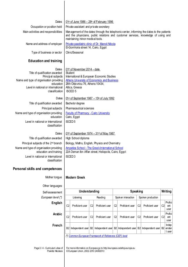 europass cv lv doctor Europass CV - English - Nikolaos Pavlidis