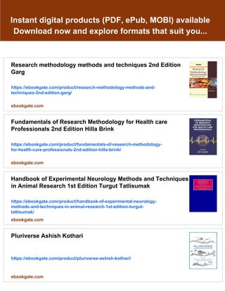 Research methodology methods and techniques 2nd Edition Kothari | PDF