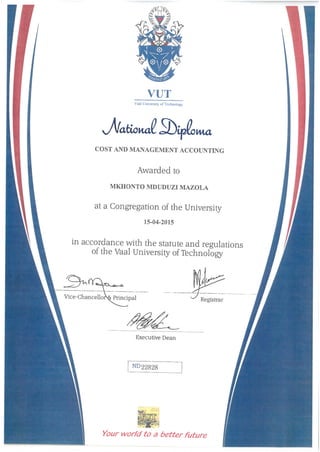 National Diploma CMA