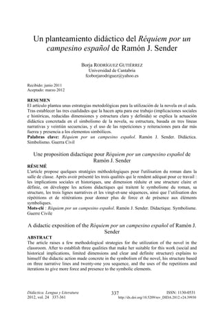 PDF) Simbología y montaje analítico en Requiem por un campesino