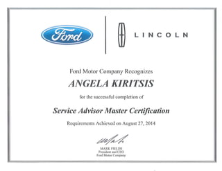 Ford Certification 1