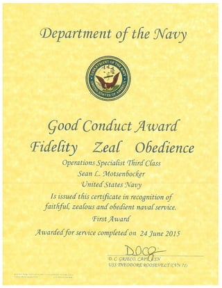 Good Conduct Award