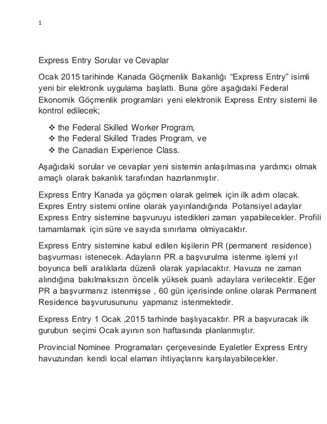Kanada express entry puan hesaplama