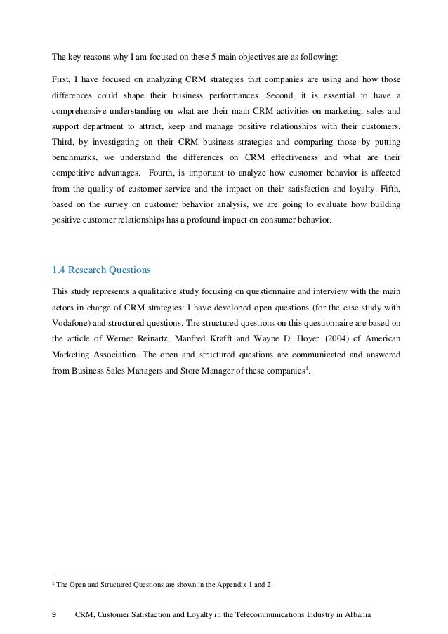 Thesis on customer satisfaction and loyalty