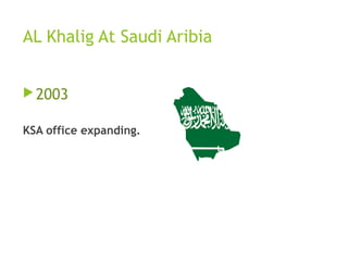 AL Khalig At Saudi Aribia
2003
KSA office expanding.
 