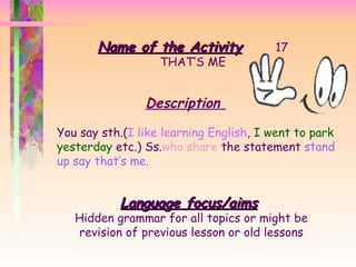39 Activities for English Lesson