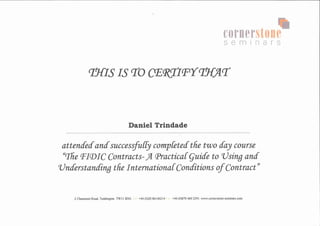 FIDIC Certificate