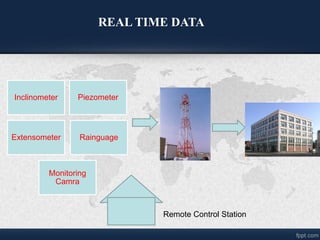Inclinometer Piezometer
Extensometer Rainguage
Monitoring
Camra
Remote Control Station
REAL TIME DATA
 