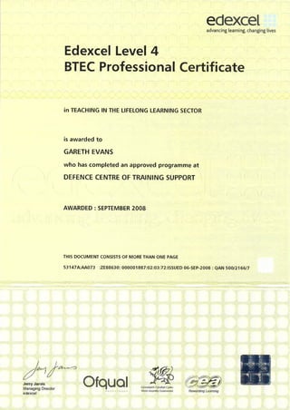 BTEC Level 4 Certificate in Teaching