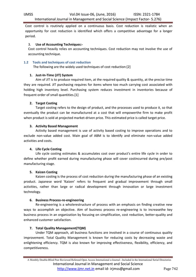 Application of VAVE in Cost reduction at Automobile Industry PDF