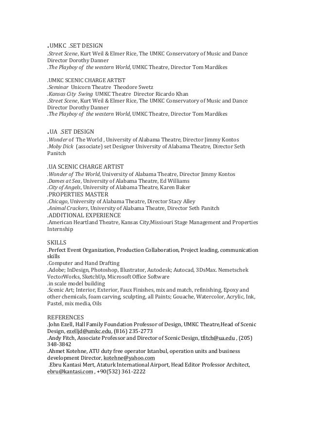 production designer resumes