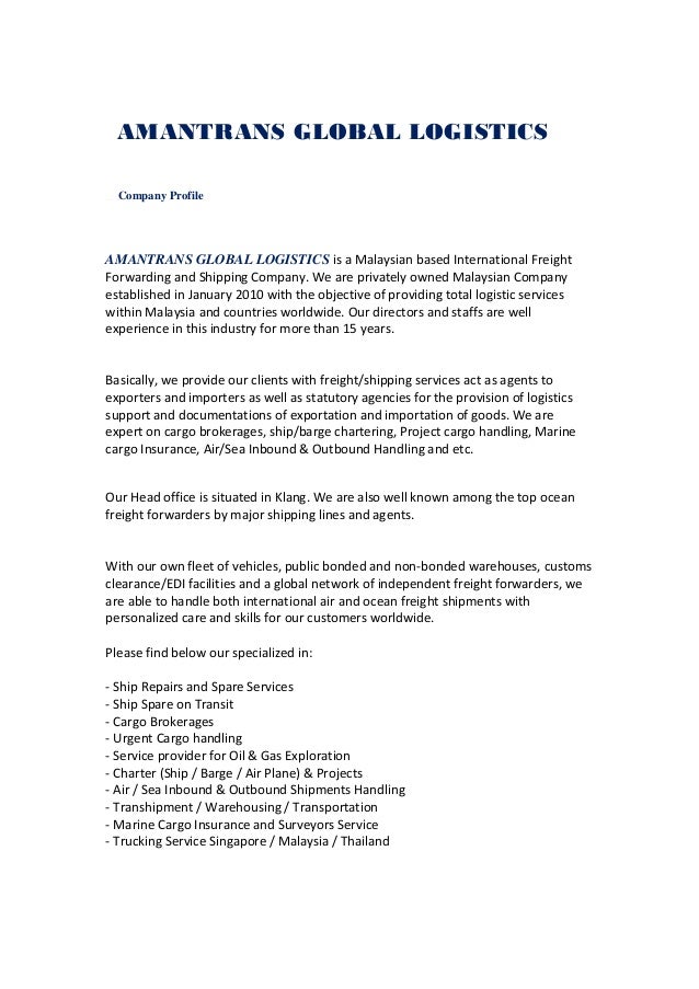 Amantrans Global Logistics PDF 