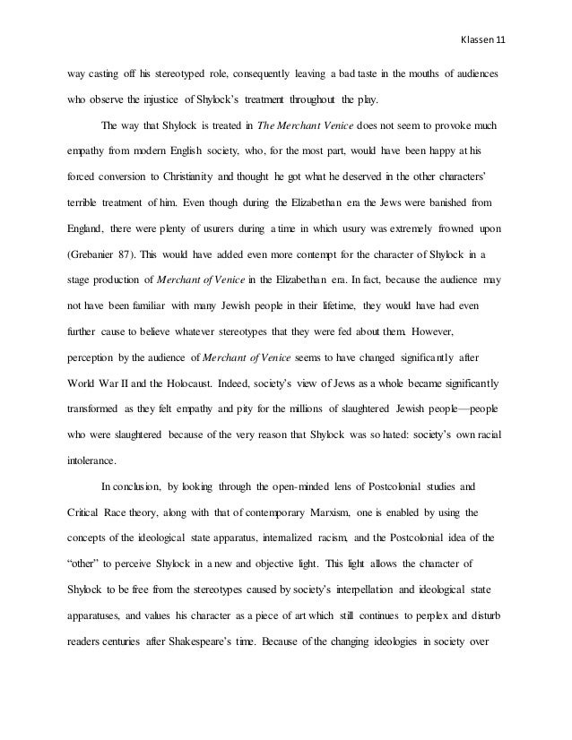 essays on merchant of venice