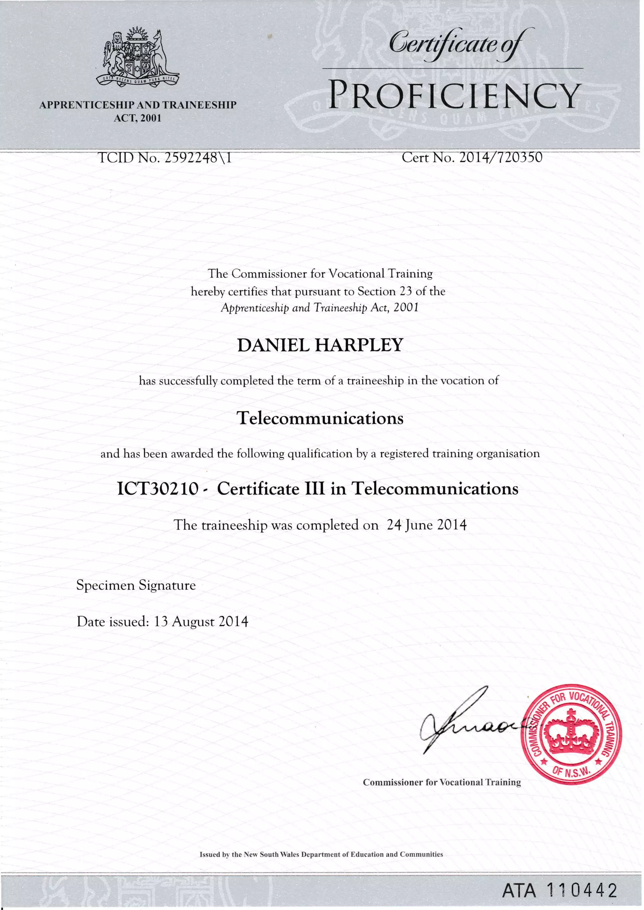 Daniel Harpley Cert III (1) PDF