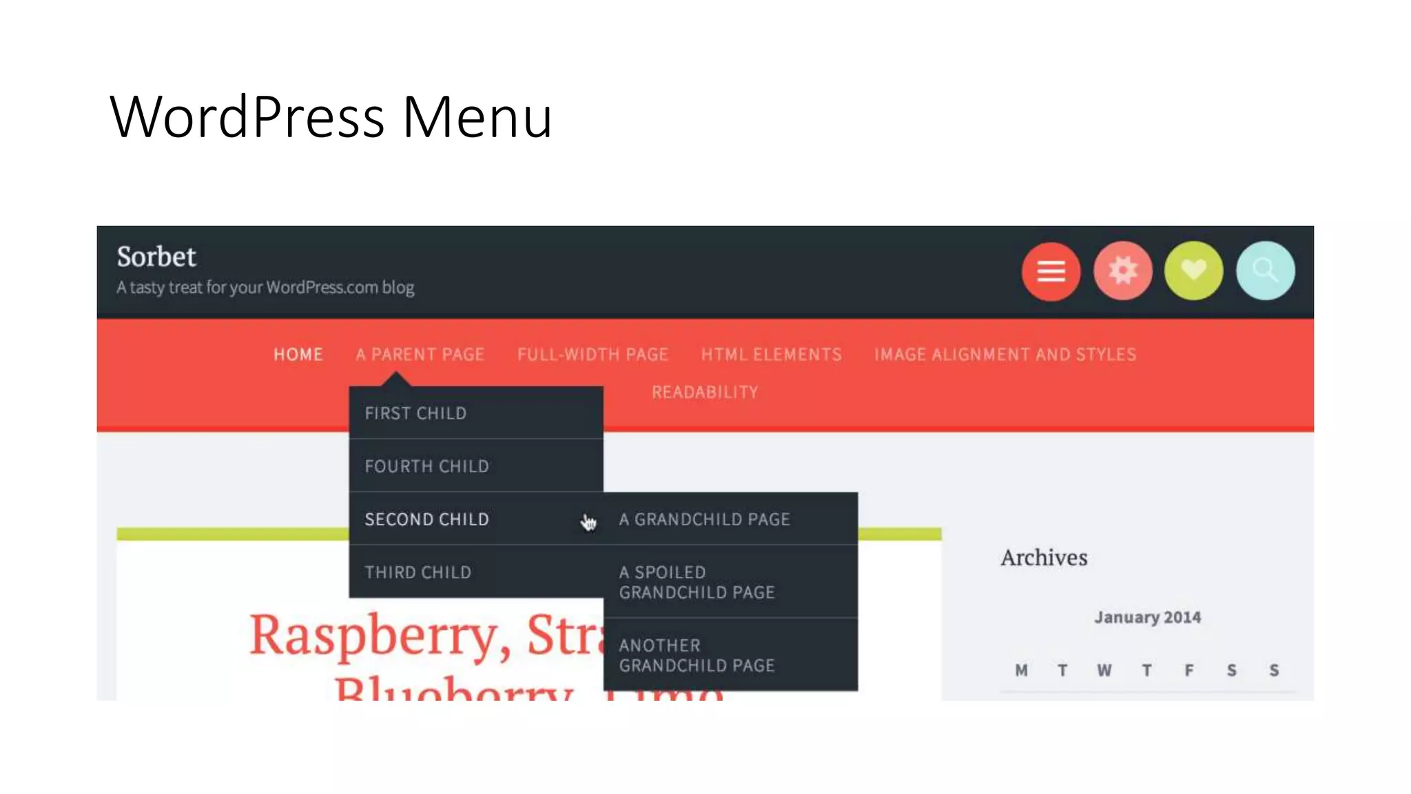 WordPress Menu
 
