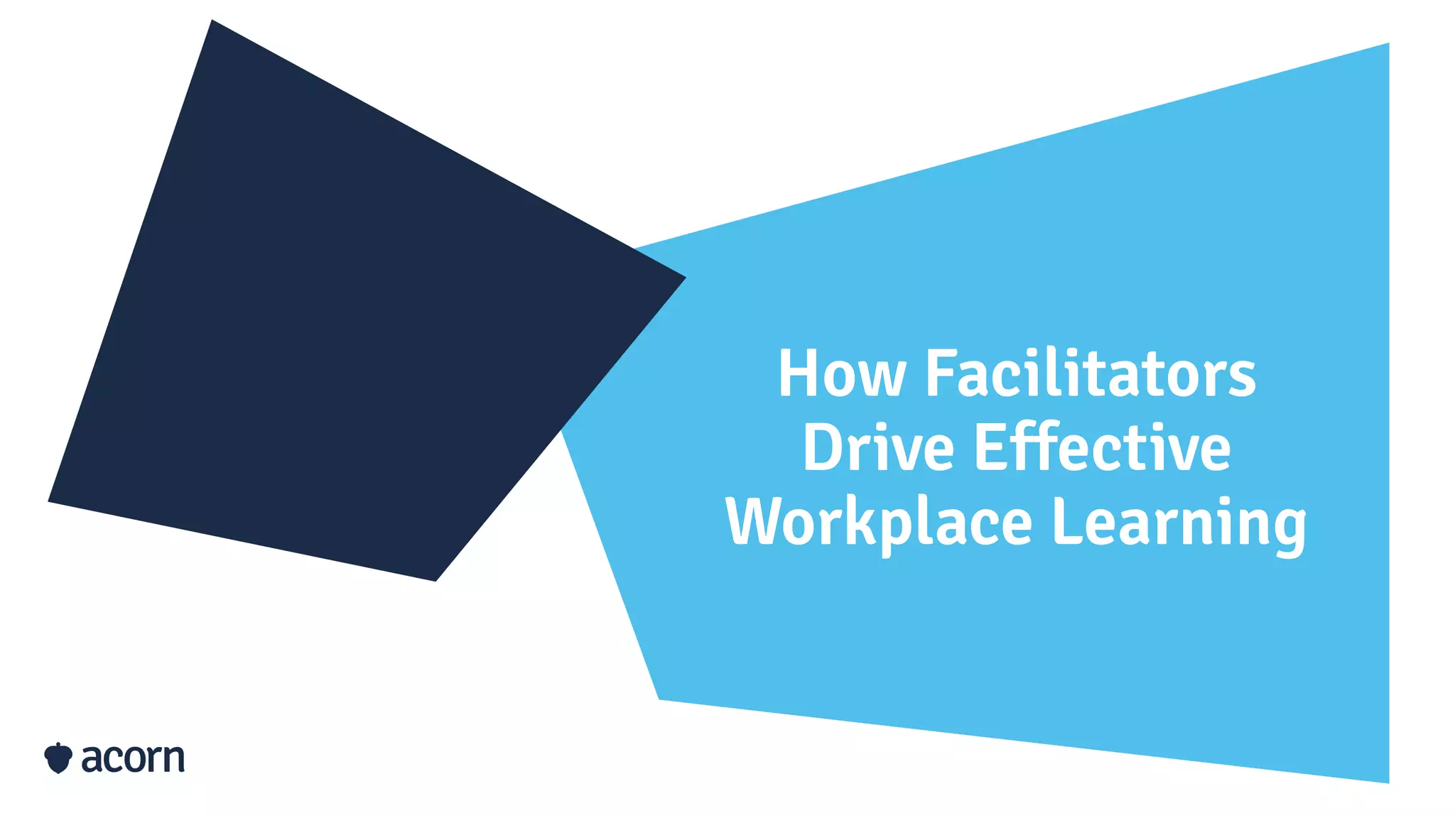 How Facilitators
Drive Effective
Workplace Learning
 