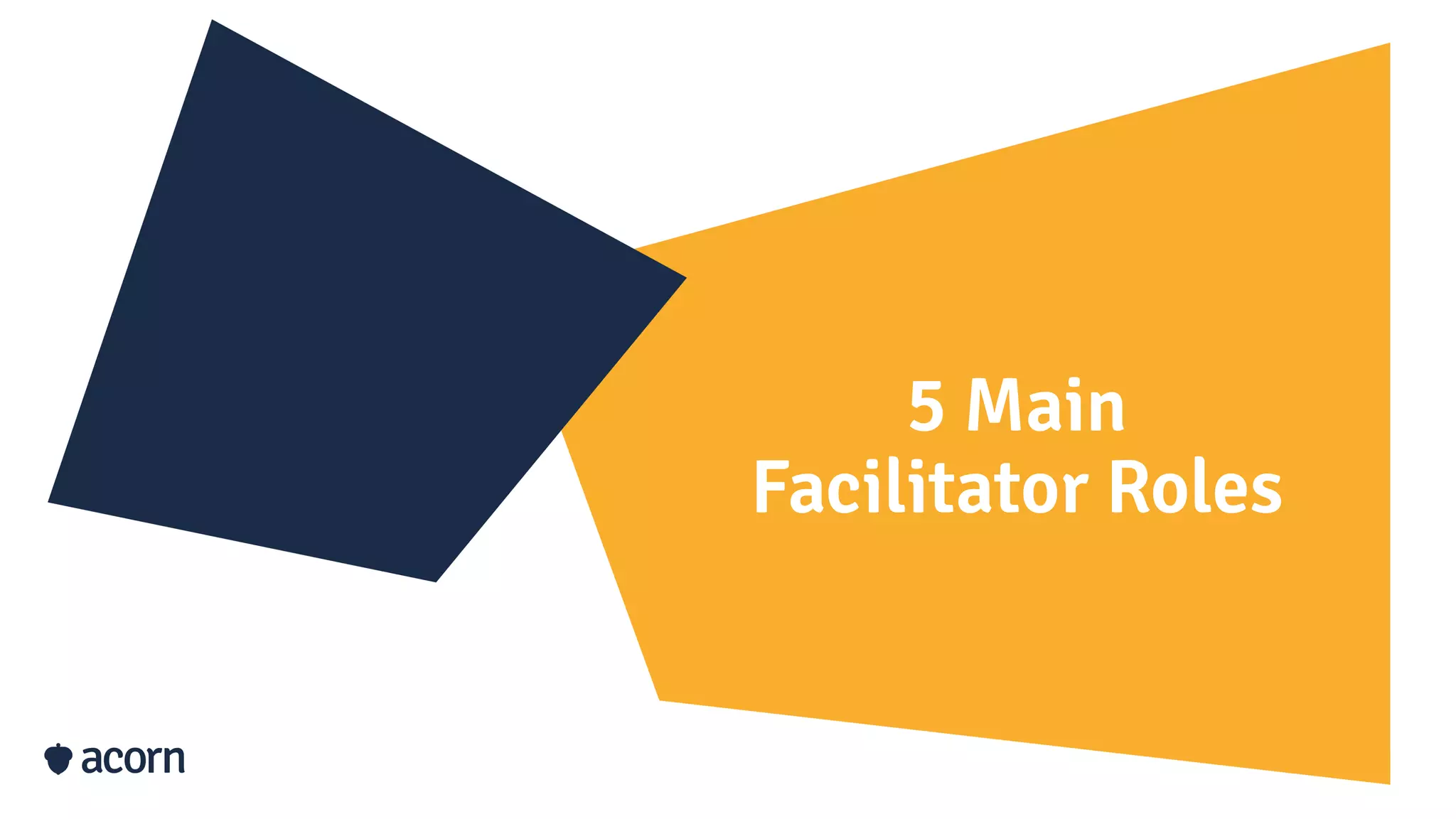 5 Main
Facilitator Roles
 