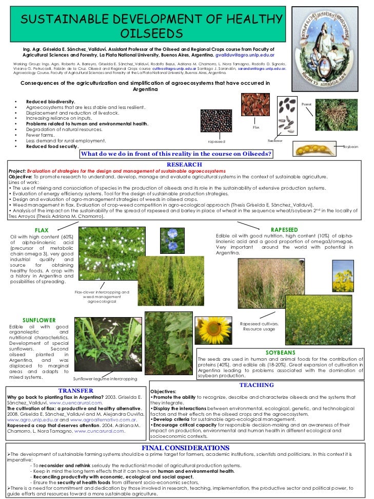 Sustainable development of healthy oilseeds