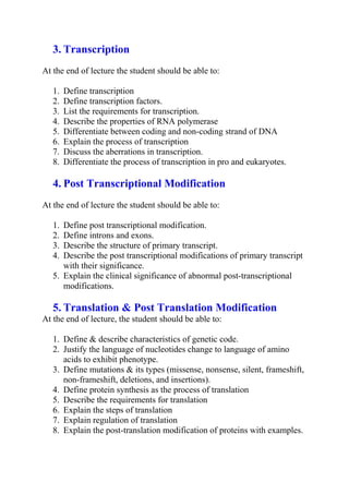 Primary Transcript Genetics 39 objectives fm - genetics | DOC
