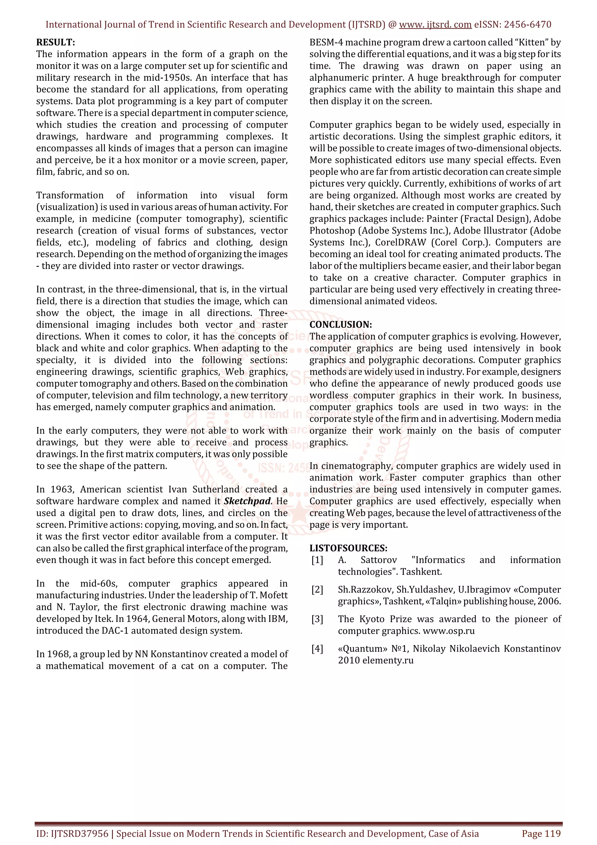 Possibilities of Computer Graphics and Functions | PDF