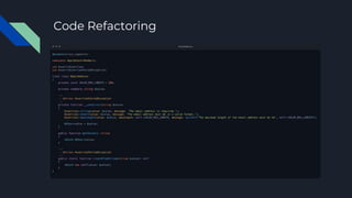 Code Refactoring
 