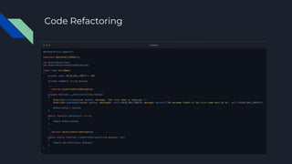 Code Refactoring
 