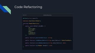Code Refactoring
 