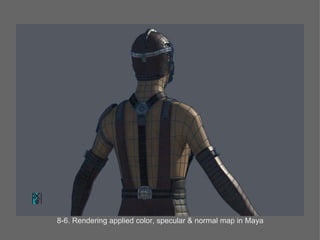 8-6. Rendering applied color, specular & normal map in Maya 