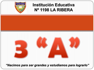 Institución Educativa Nº 1198 LA RIBERA 3 “A” “Nacimos para ser grandes y estudiamos para lograrlo” 