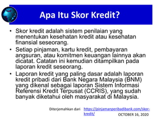 Skor Kredit Konsistensi Pembayaran