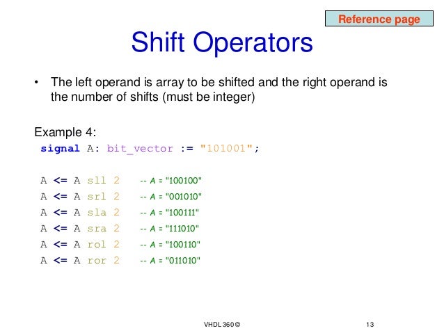 vhdl shift left vhdl shift left