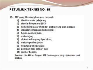 PETUNJUK TEKNIS NO. 19
18
 
