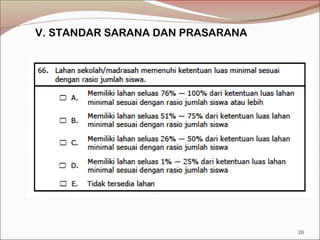 V. STANDAR SARANA DAN PRASARANA
26
 