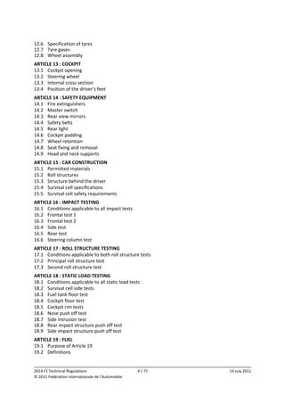 Formula One Standards Design of a Formula One Front Wing for the 2014 Season (with ...