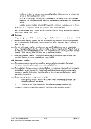 Formula One Standards Design of a Formula One Front Wing for the 2014 Season (with ...