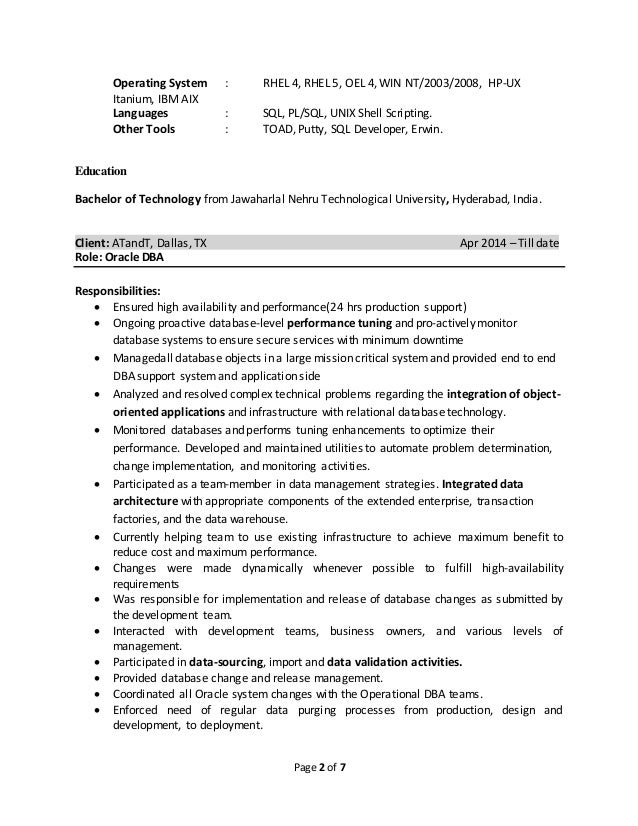 dba resume