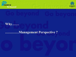 Why…… ………… Management Perspective ? 