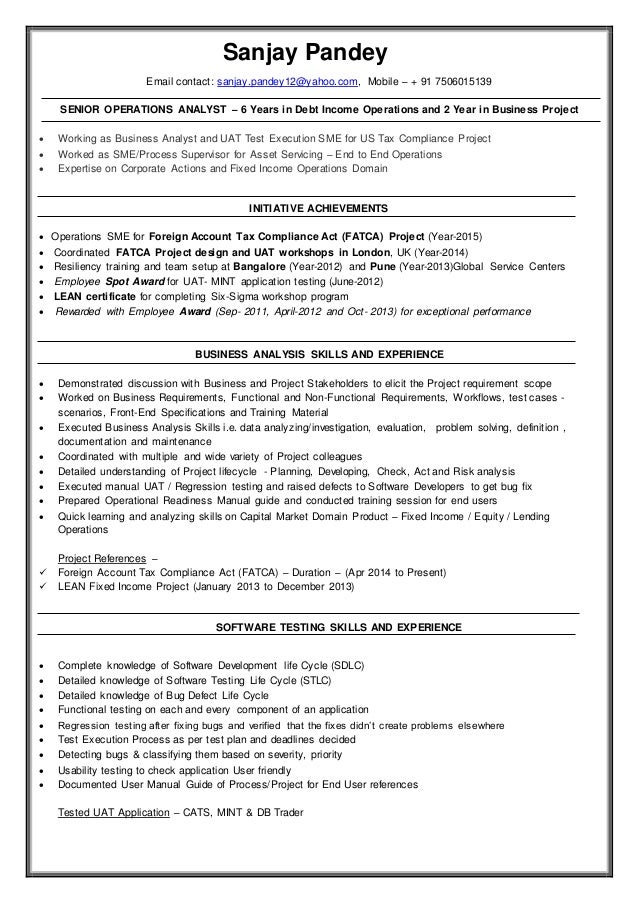 operations analyst resumes