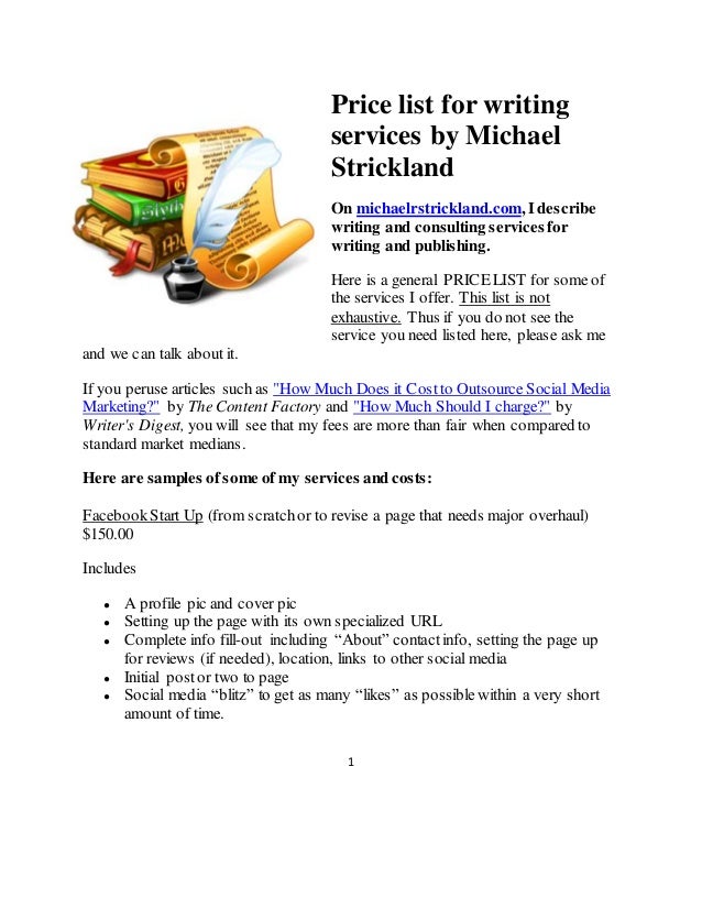 writing service prices