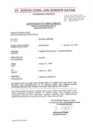 2.Batara Certificate