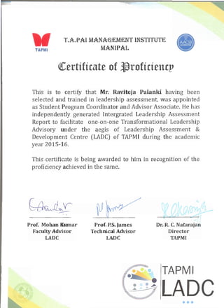 LADC certificate