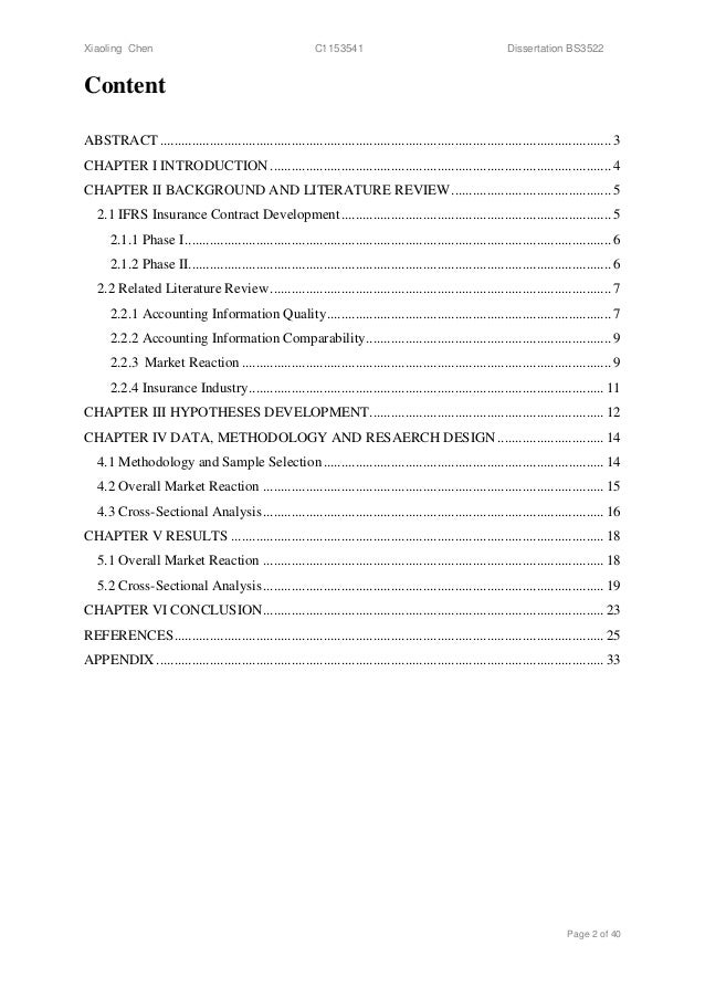 Dissertation on ifrs