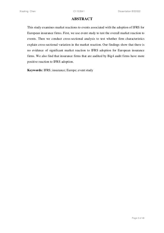 Dissertation on ifrs