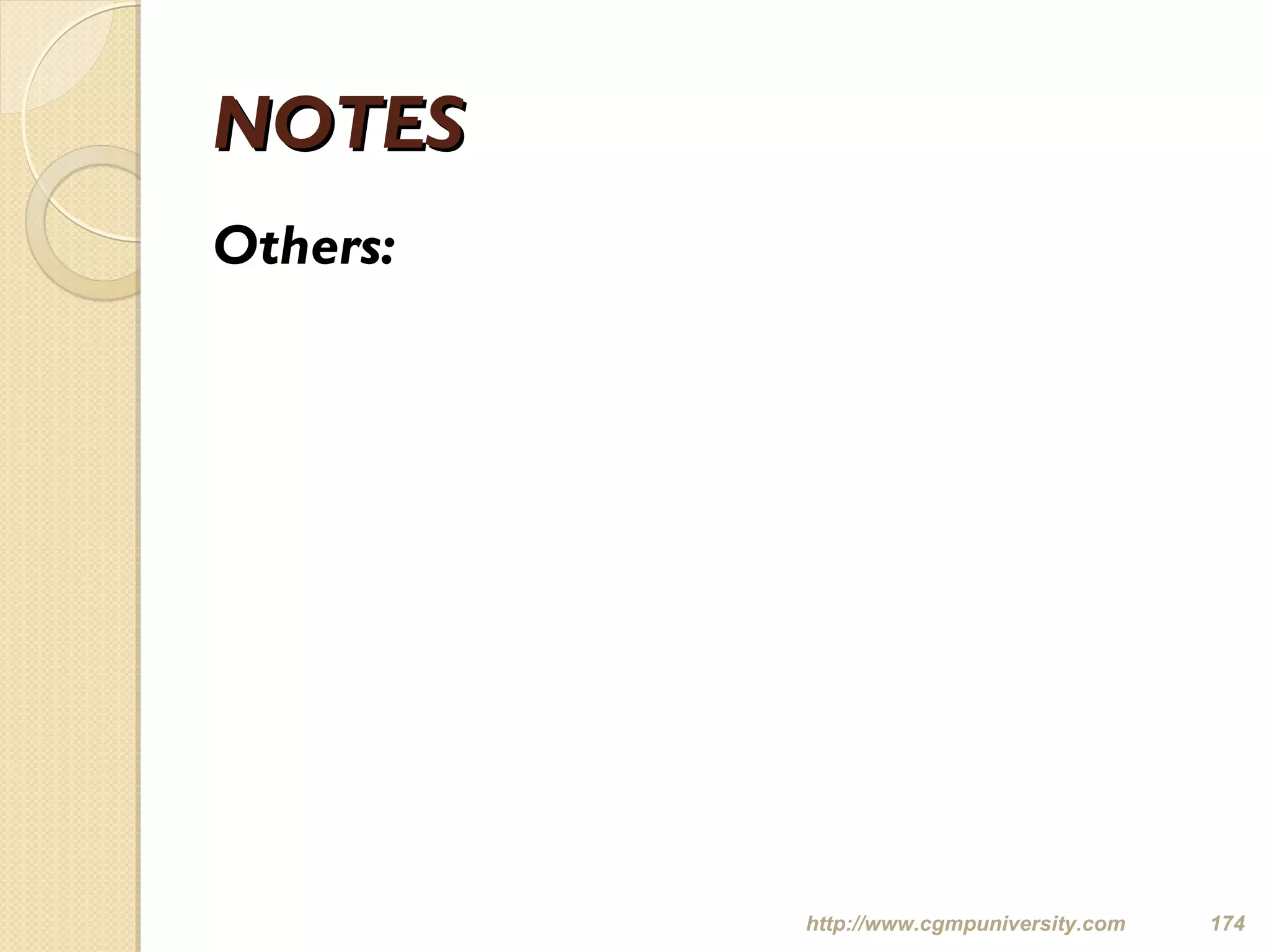 NOTESNOTES
Others:
http://www.cgmpuniversity.com 174
 