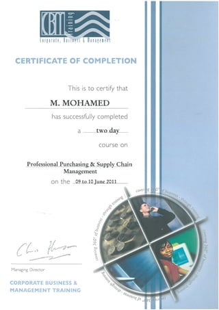 buyer course certificate