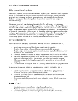 Syllabus PLAN 4305 and 6305 | PDF