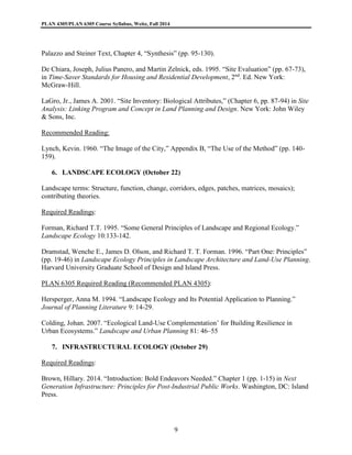 Syllabus PLAN 4305 and 6305 | PDF