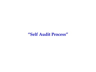 “ Self Audit Process” 