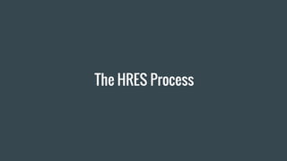 The HRES Process
 